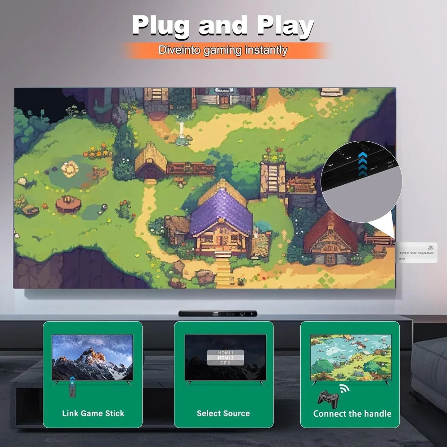 New Wireless Console Retro Stick Game